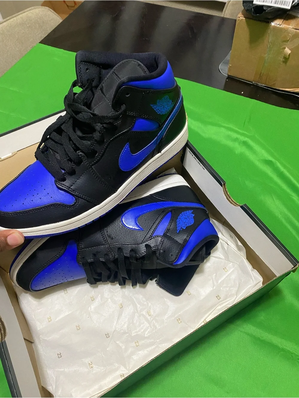 Jordan Men's High-Top Sneakers in Black and Royal Blue